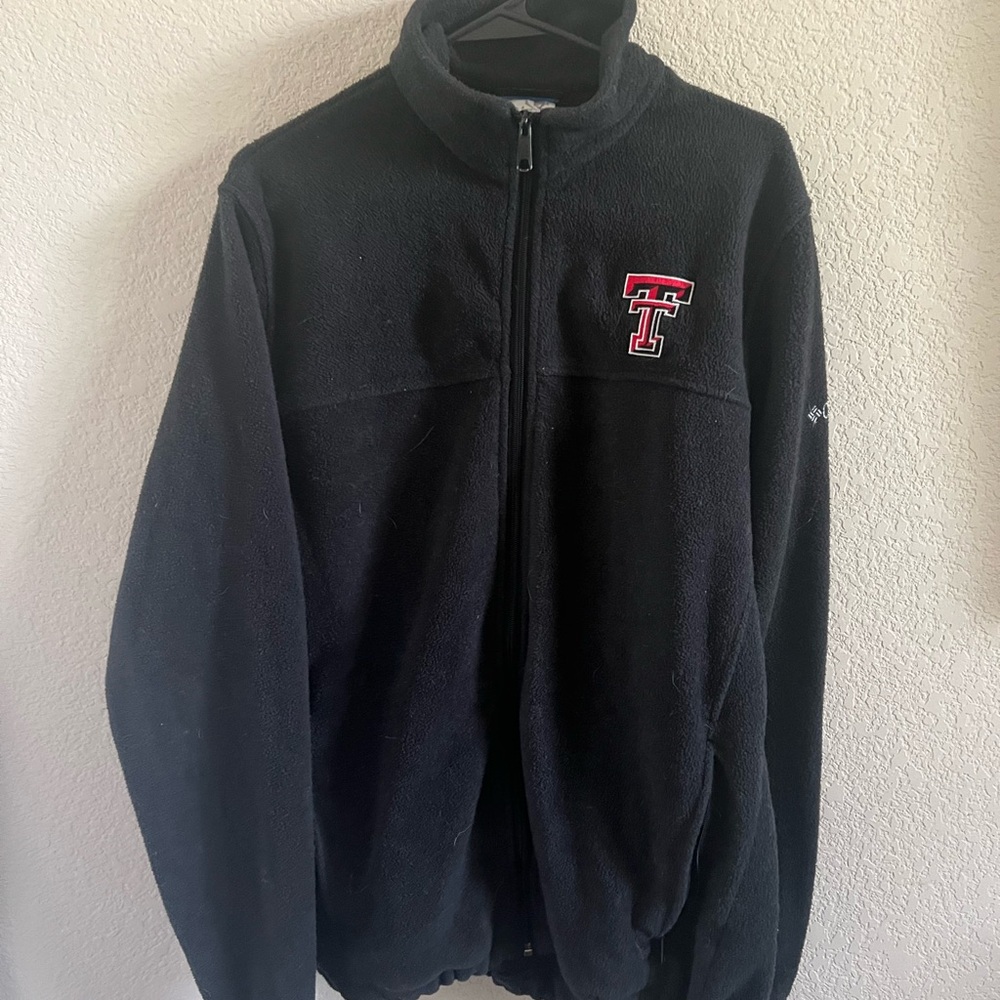Columbia Black Fleece Jacket with Blue Accents